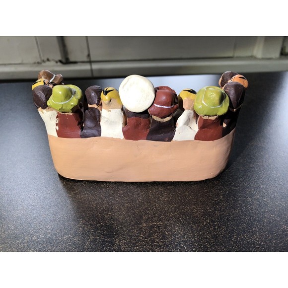 Last Supper Apostles Jesus Pottery Peruvian Religious FolkArt Figure DecorEaster - Picture 6 of 11